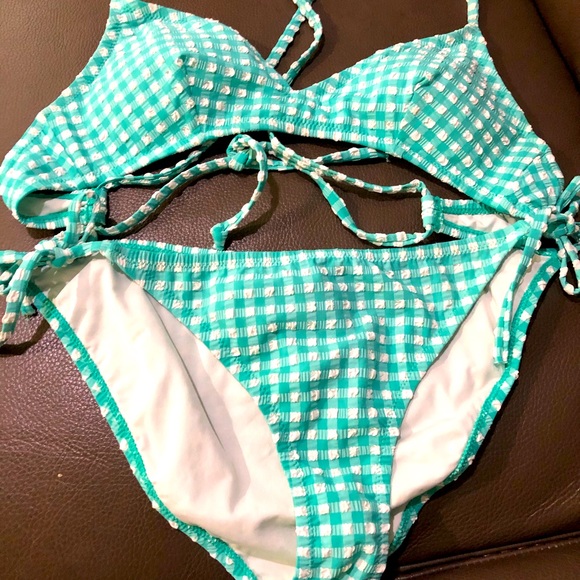 J. Crew Swim J Crew Gingham String Bikini In Seersucker Poshmark
